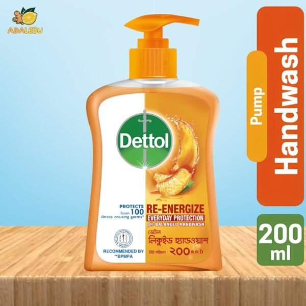 Dettol Handwash Re-Energize Pump, pH-Balanced Liquid Soap