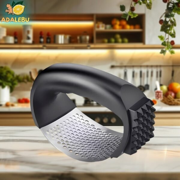 Black Stainless Steel Garlic Press Crusher
