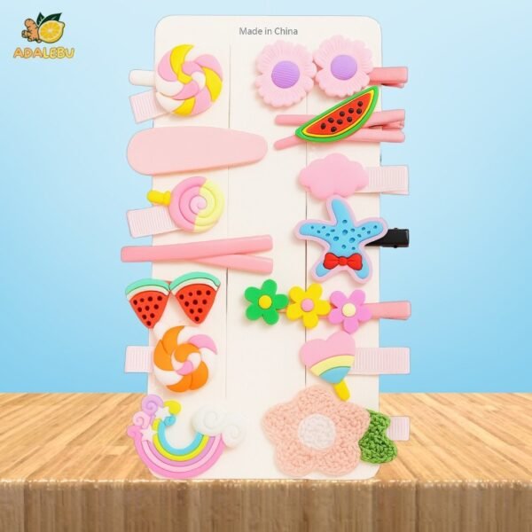 Baby Girl Cute Color matching hair clip set